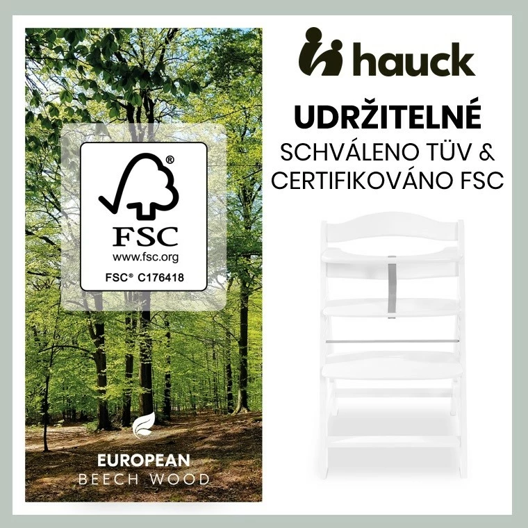 Jídelní dřevěná židle Hauck Alpha+ White