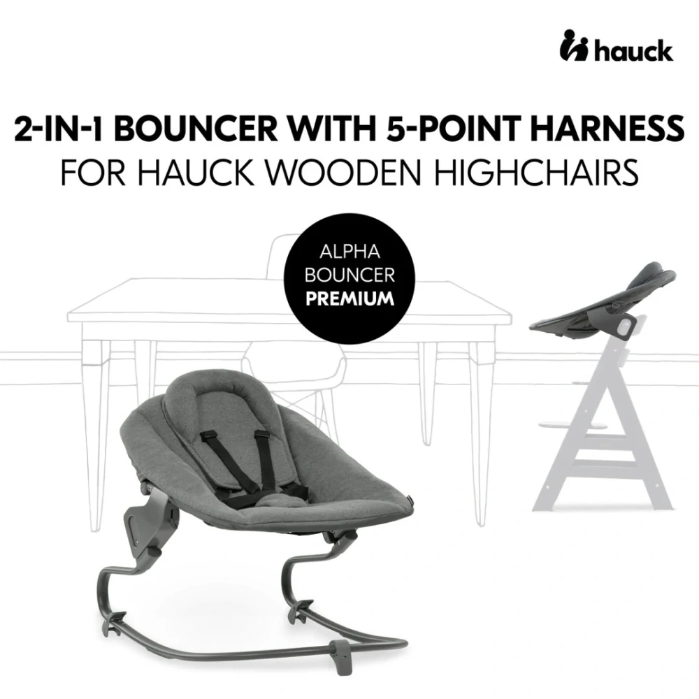 Hauck Křesílko Alpha Bouncer Premium Dark Grey k židli Alpha+/Beta+