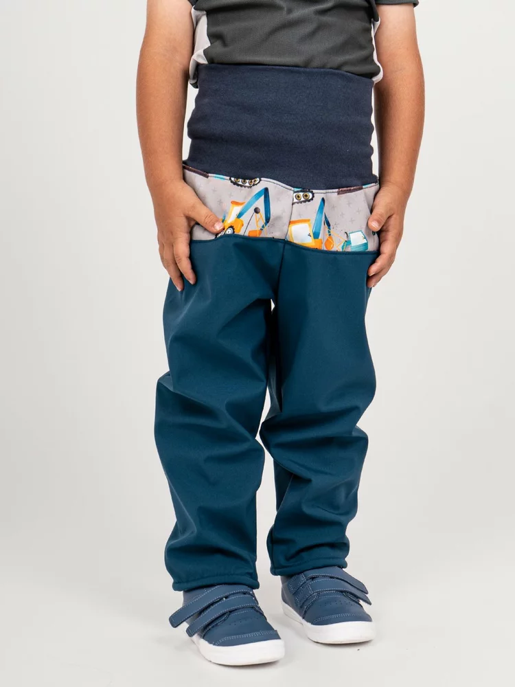 Batolecí softshellové kalhoty Unuo s fleecem Basic, Kobaltová Bagry