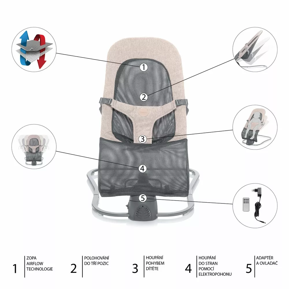 ZOPA Lehačka Moyo Air Mesh Beige