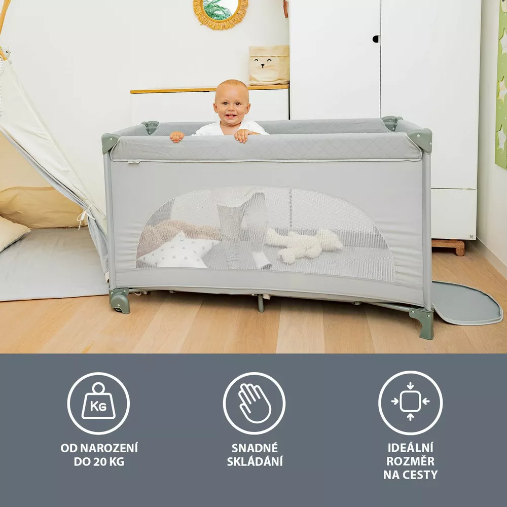 ZOPA Cestovní postýlka skládací Lely Grey