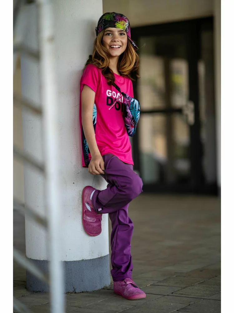 Dětské funkční kalhoty Unuo Action Ostružinová velikost 122/128