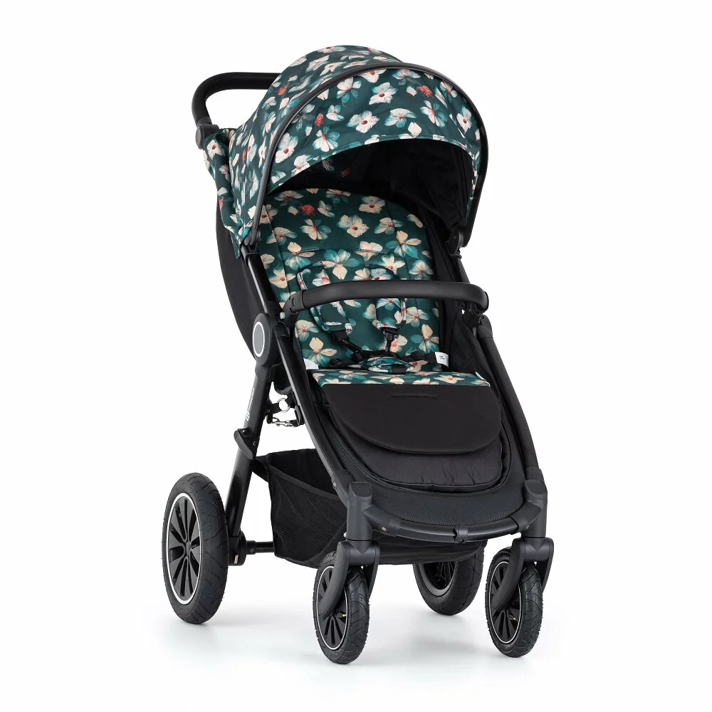 PETITE&MARS Kočárek Street+ Air Black + Stříška Limited 100 Flower
