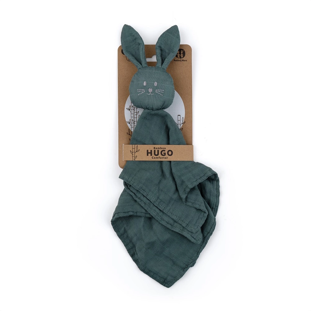 PETITE&MARS Mazlíček bambusový mušelínový Hugo Misty Green 0m+