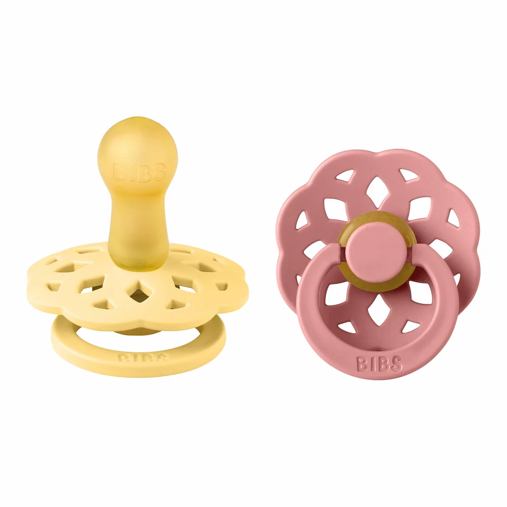BIBS Boheme dudlíky z přírodního kaučuku 2ks  velikost 1 (0-6měs) Pale Butter/Dusty Pink