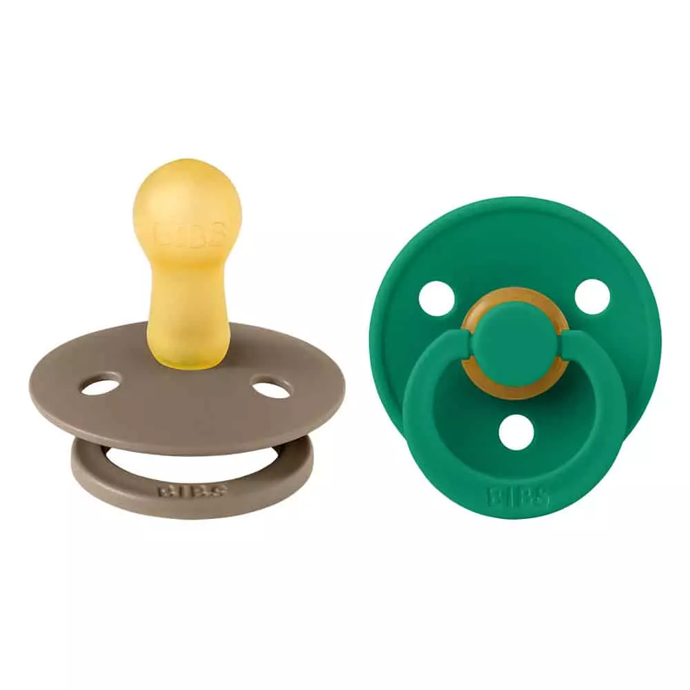 BIBS Colour dudlíky z přírodního kaučuku 2ks velikost 1 (0-6měs) Dark Oak/Evergreen