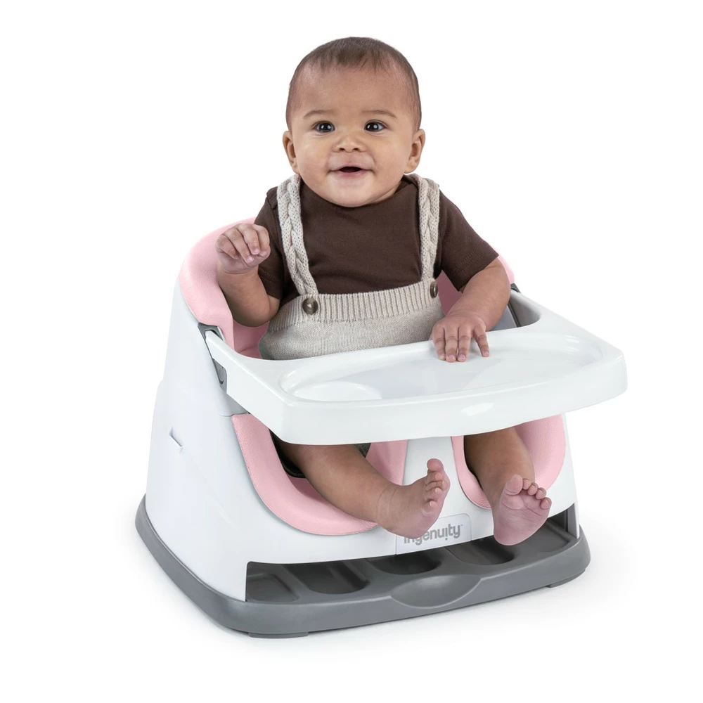 INGENUITY Podsedák na jídelní židli 2v1 Baby Base Peony 6 m+, do 22 kg