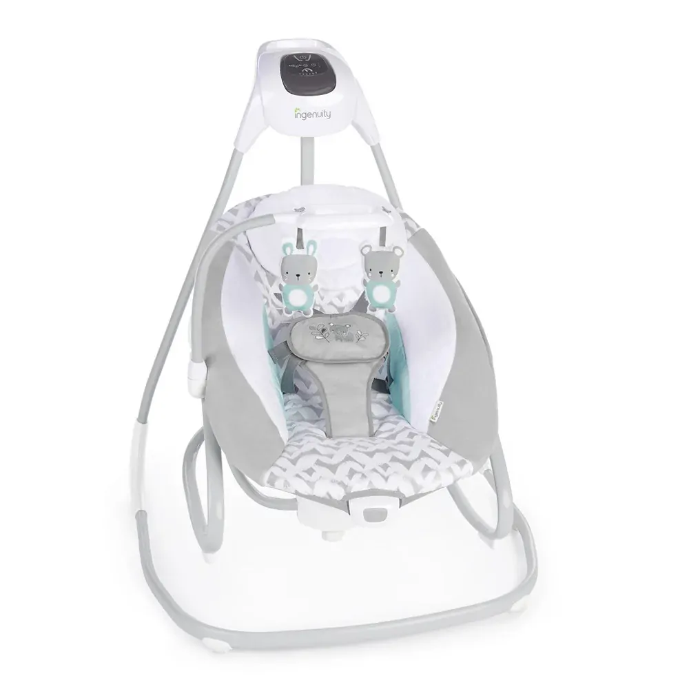 INGENUITY Houpačka velká s vibrací a melodií USB 2v1 Raylan 0m+ do 9 kg