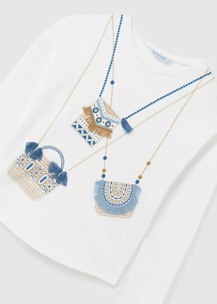 Dívčí triko dlouhý rukáv 6058-49 Bco-Blue