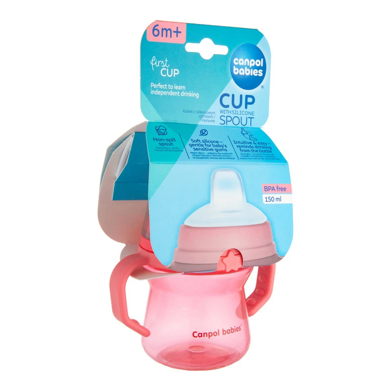 Canpol babies Hrneček se silikonovým pítkem FirstCup 150ml