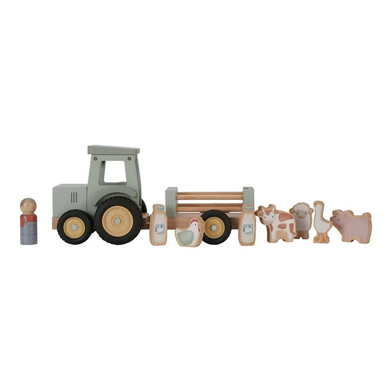 Little Dutch Traktor s přívěsem dřevěný Farma