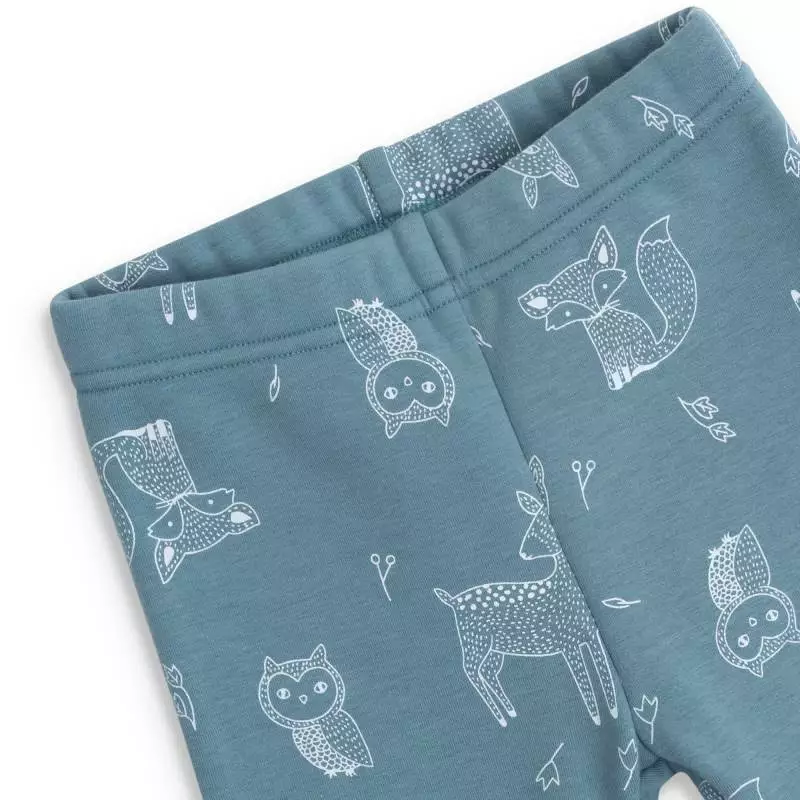 Dívčí zateplené legíny Topo in Fashion světle zelené se zvířátky velikost 116