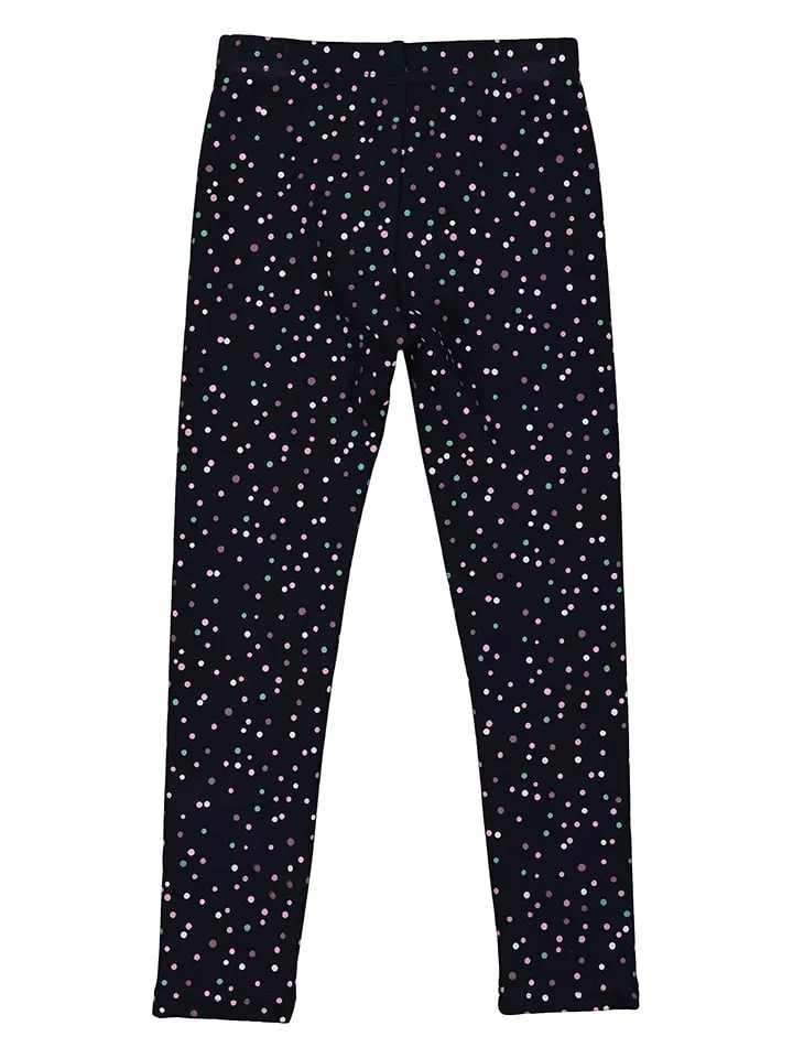 Dívčí zateplené legíny Topo in Fashion tmavě modré s puntíčky velikost 122