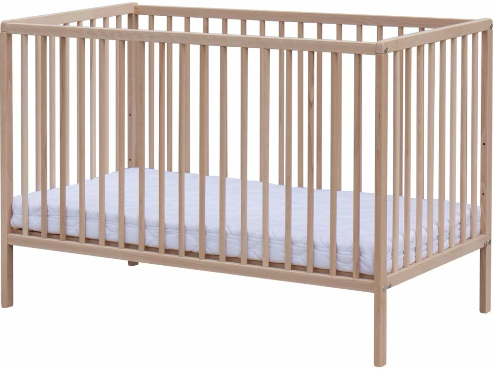 Dětská postýlka Scarlett Glera buk Eco přírodní vyndávací příčky 120 x 60cm