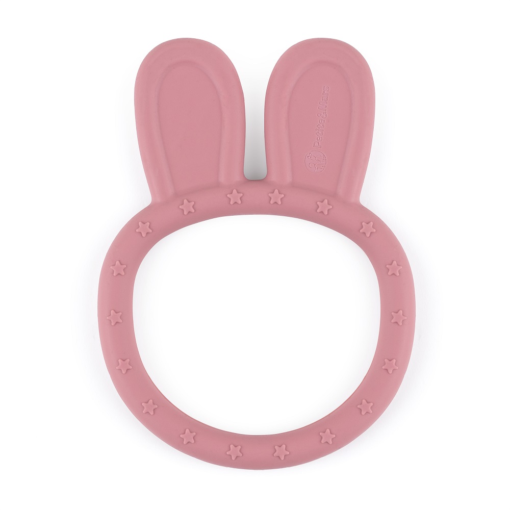 PETITE&MARS Kousátko silikonové Bunny Dusty Rose 0m+