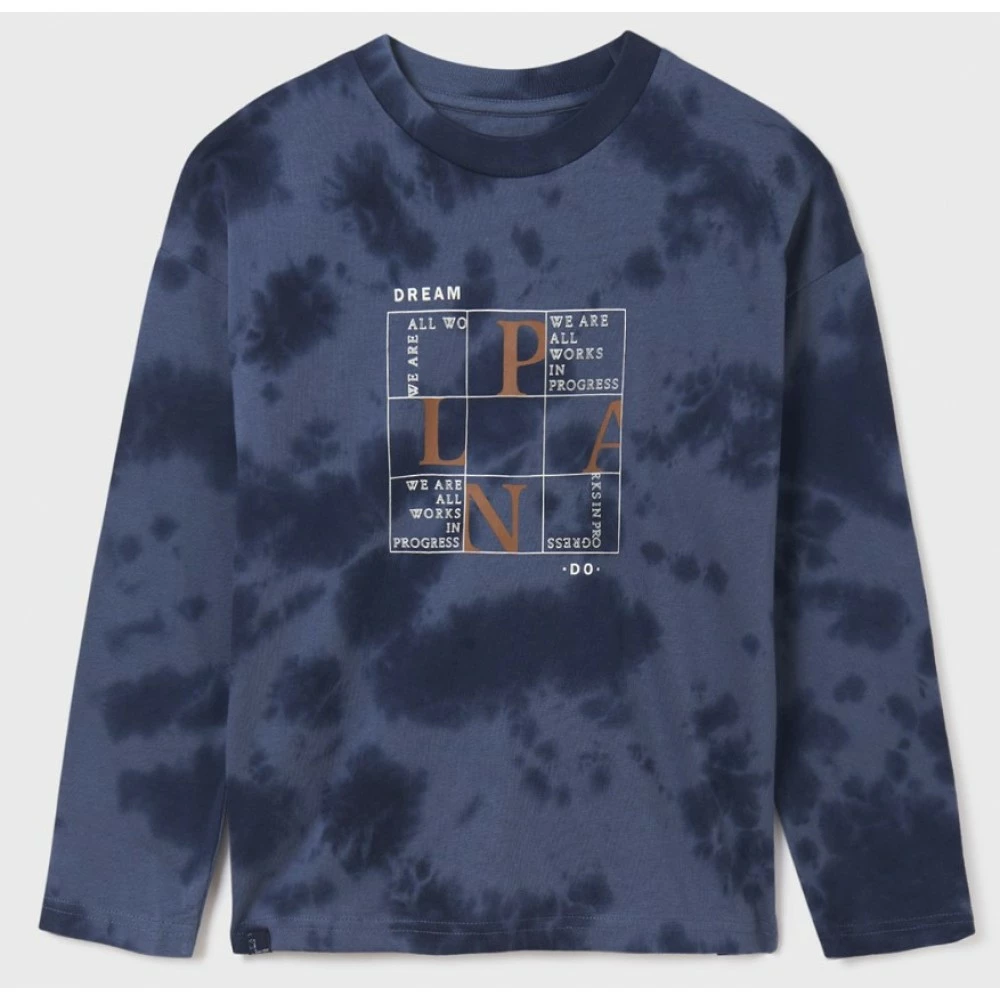 Chlapecké batikované triko dlouhý rukáv Mayoral 7005-84 modré