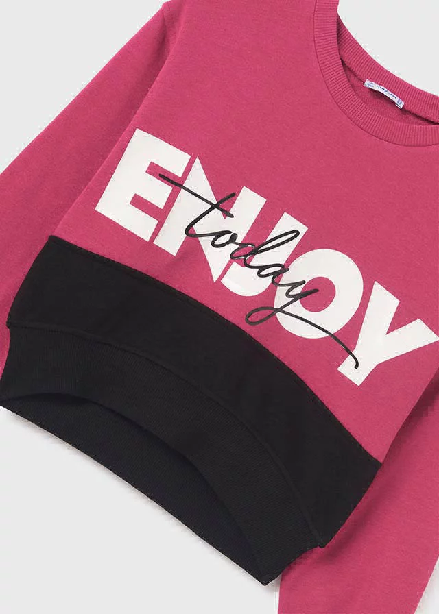 Dívčí mikina Crop top Mayoral 7406-72 Magenta