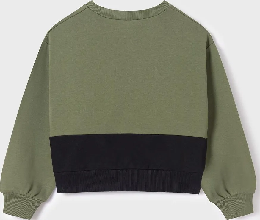 Dívčí mikina Crop top Mayoral 7406-73 khaki zelená