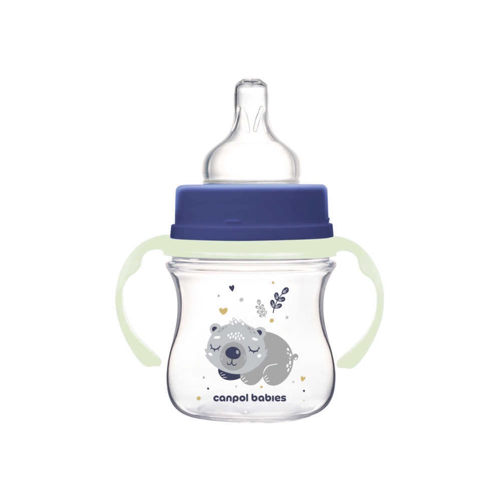 Canpol babies Antikoliková lahev EasyStart se svítícími úchyty SLEEPY KOALA 120ml modrá