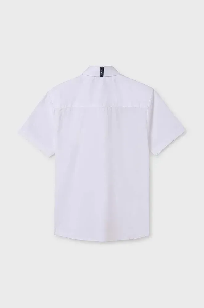 Chlapecká košile s krátkým rukávem Mayoral 6116-32 bílá velikost 140