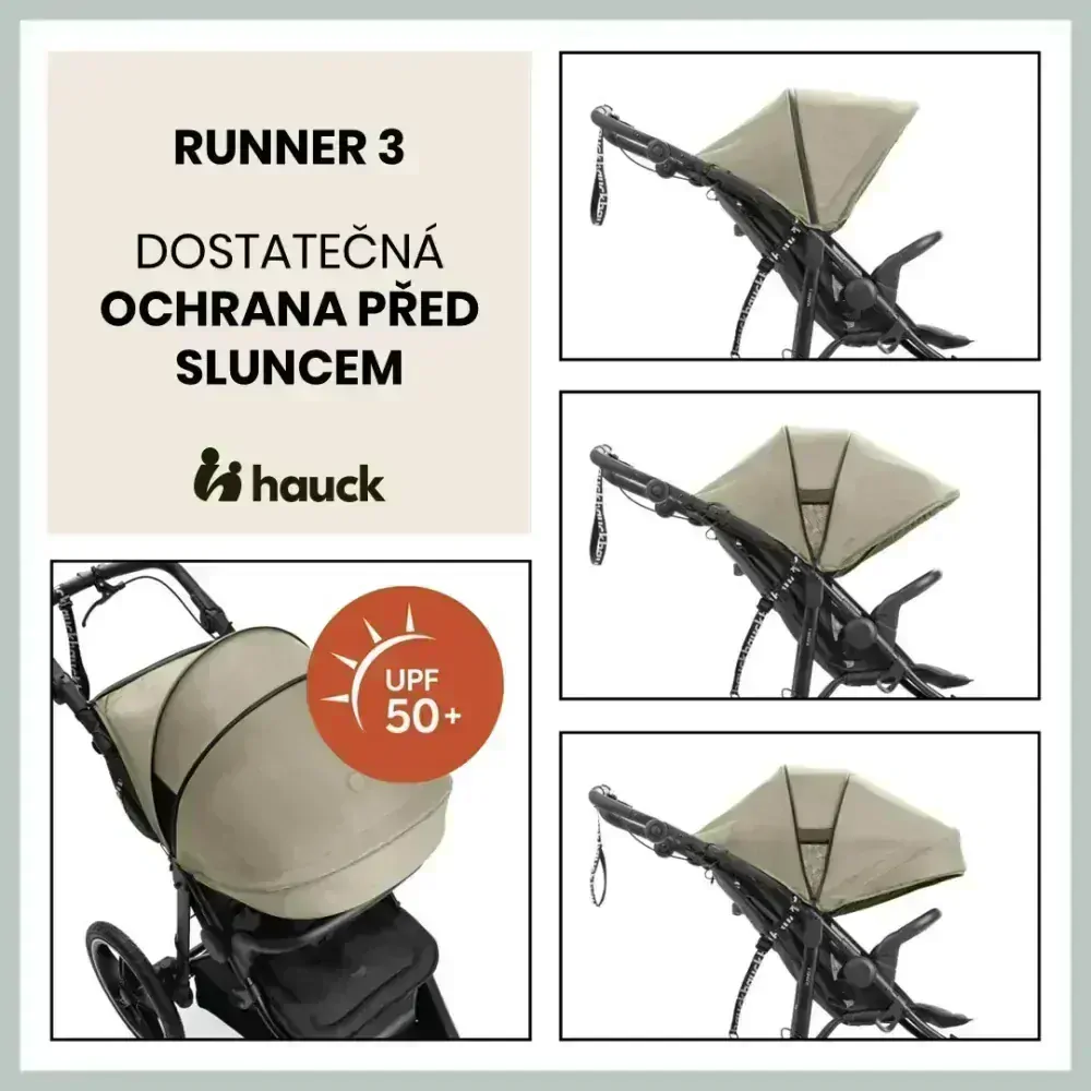 Hauck Sporťák Runner 3 s ruční brzdou Olive