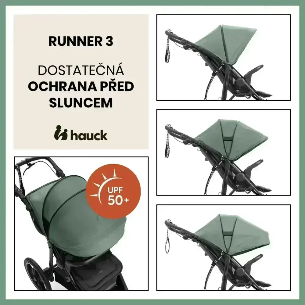 Hauck Sporťák Runner 3 s ruční brzdou Jungle Green