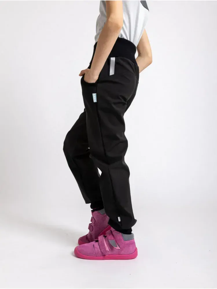 Dětské softshellové kalhoty Unuo bez zateplení Street černá velikost 110/116 