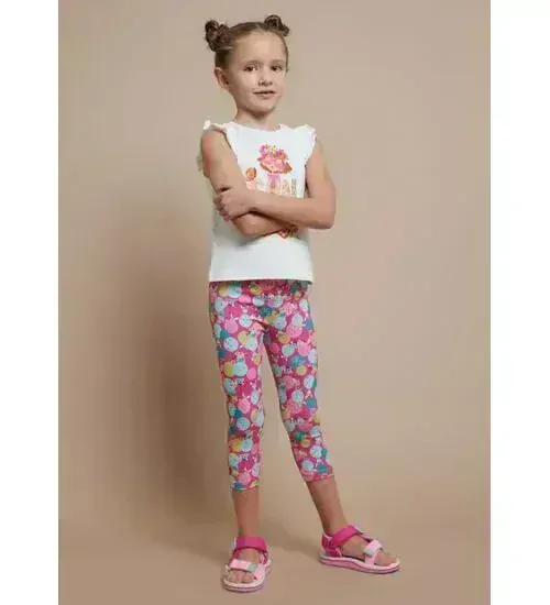 Dívčí 3/4 legíny s potiskem Mayoral 3702-92 Fuchsia velikost 92
