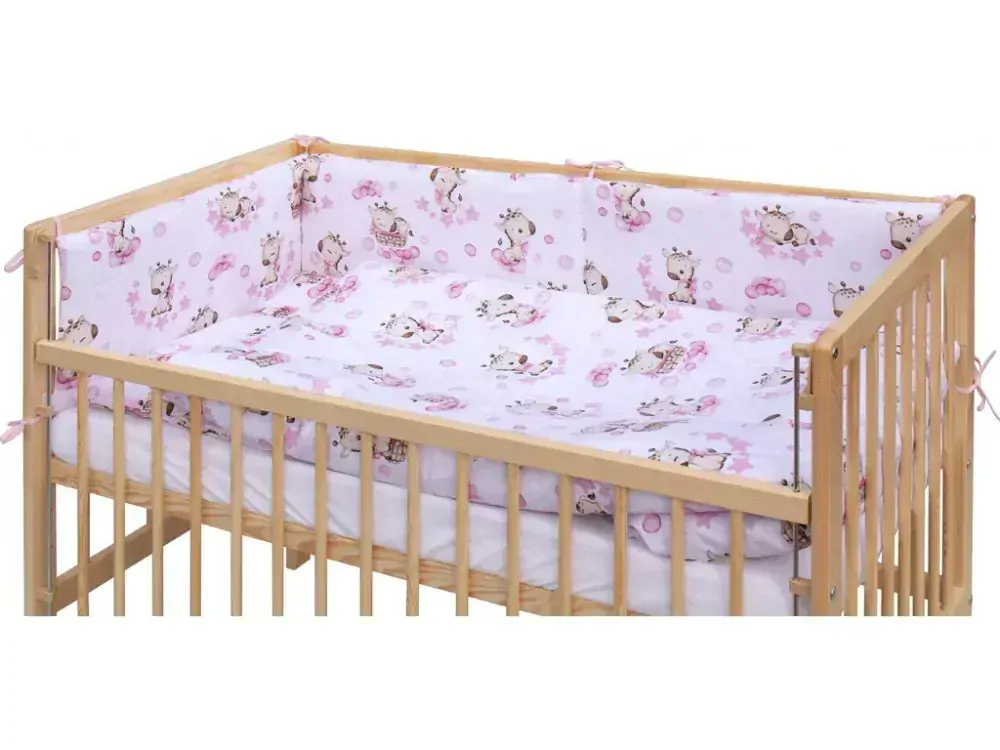 Dětská postýlka s kompletní výbavou Scarlett 120 x 60 cm - Fiki - růžová