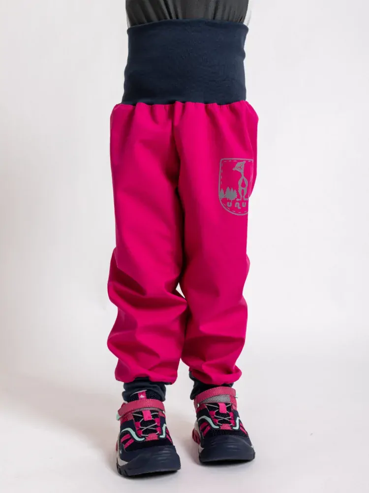 Batolecí Softshellové kalhoty Unuo bez zateplení Basic, Fuchsiová velikost 80/86