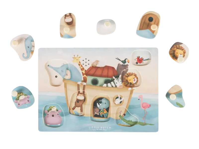 Little Dutch Vkládací puzzle se zvukem Noemova archa