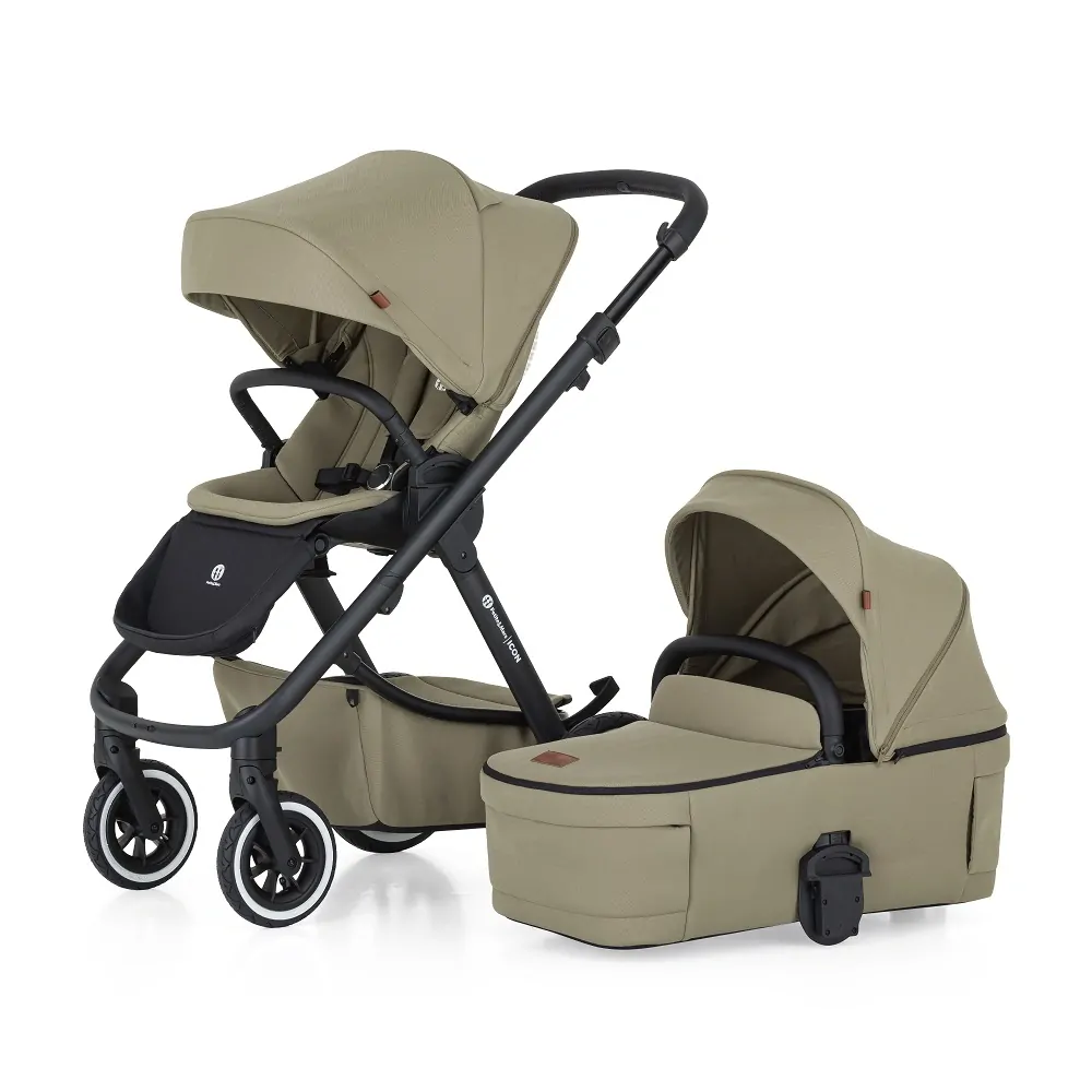 PETITE&MARS Kočárek kombinovaný ICON 2v1 Mossy Green XXL AIR