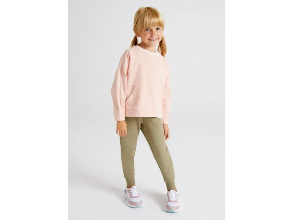 Dívčí lehké tepláky Mayoral 3593-88 khaki zelené velikost 98