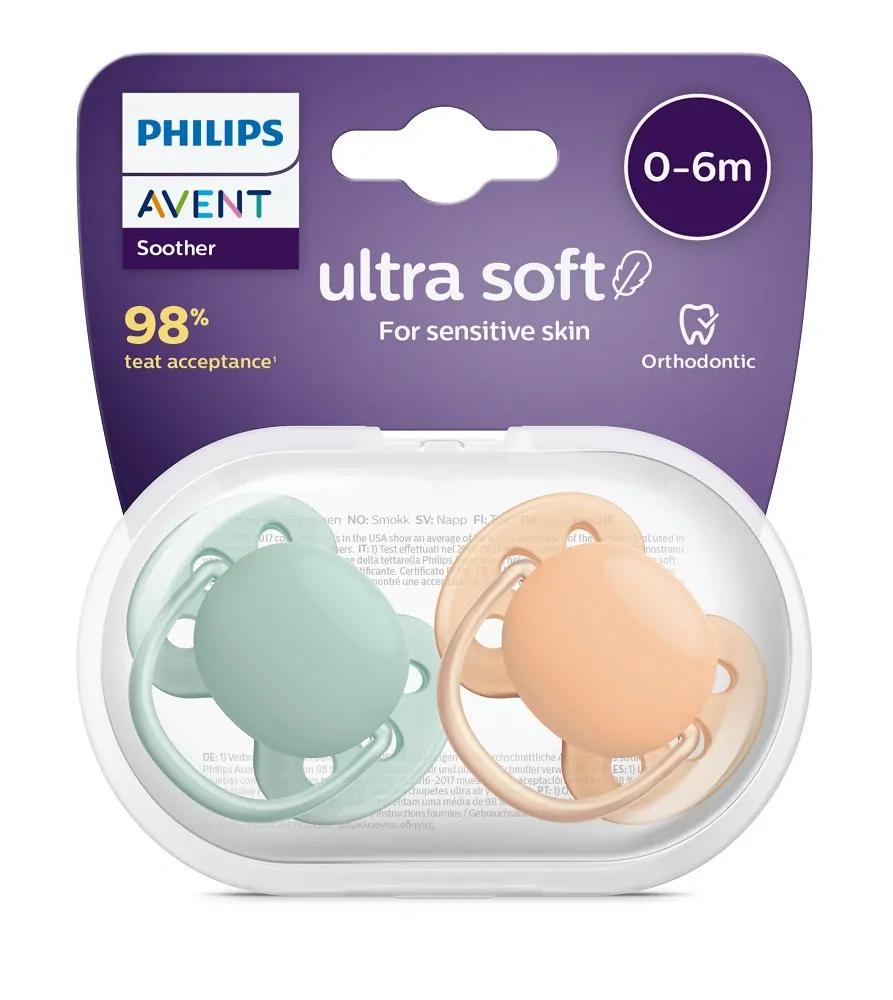 Philips AVENT Šidítko Ultrasoft Premium neutral  0-6m , 2 ks