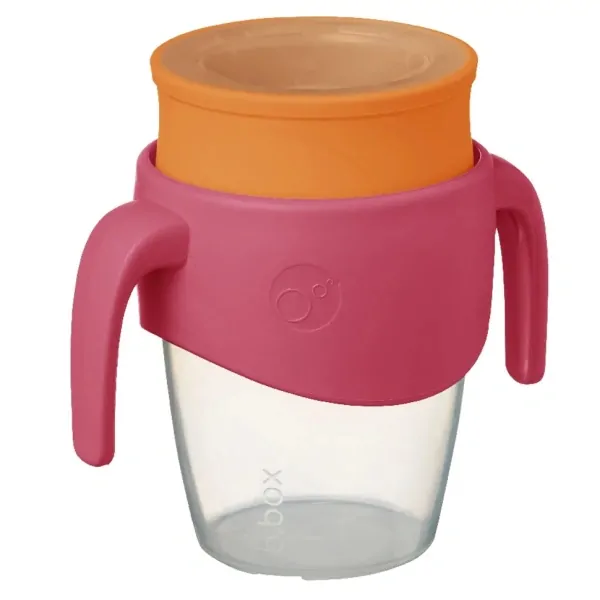 b.box 360° Netekoucí učící hrneček 250 ml růžový/oranžový