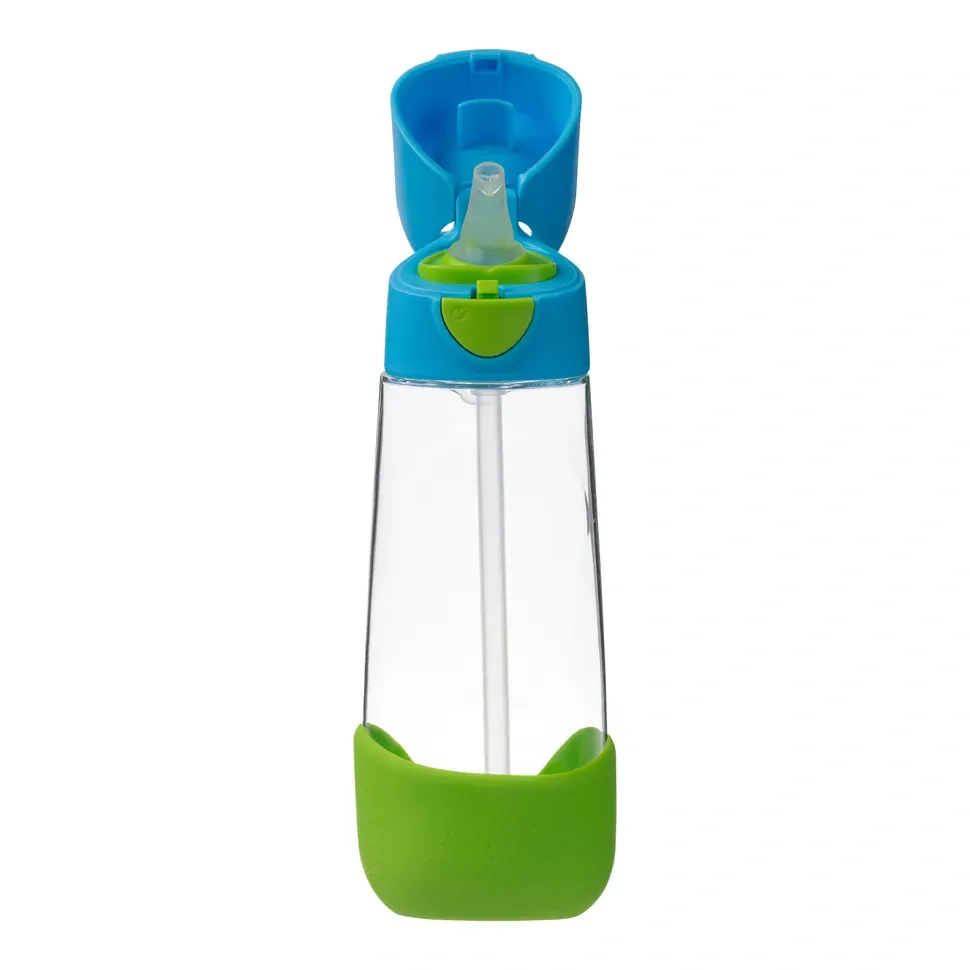 b.box Lahev na pití s brčkem 600 ml - Modrá/Zelená