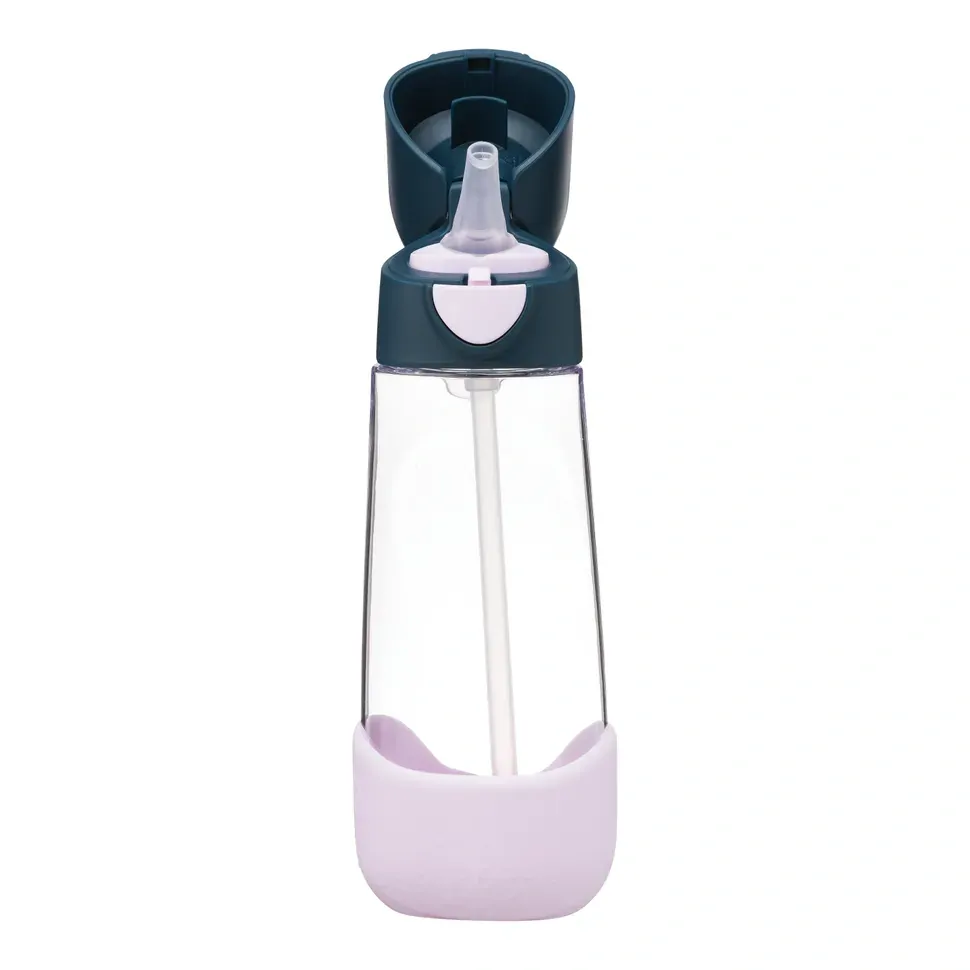 b.box Lahev na pití s brčkem 600 ml - Indigo/Růžová