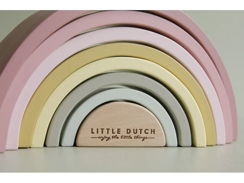 Little Dutch Skládačka dřevěná duha Pink