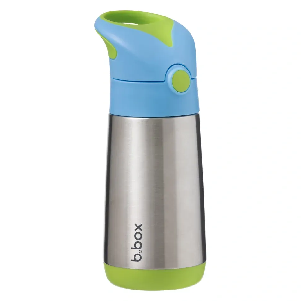 b.box Termoska na pití s brčkem 350 ml - Modrá/zelená