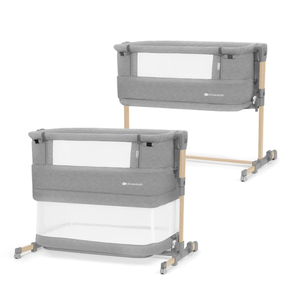 KINDERKRAFT Postýlka dětská polohovatelná Neste grow Light Grey Full Wood