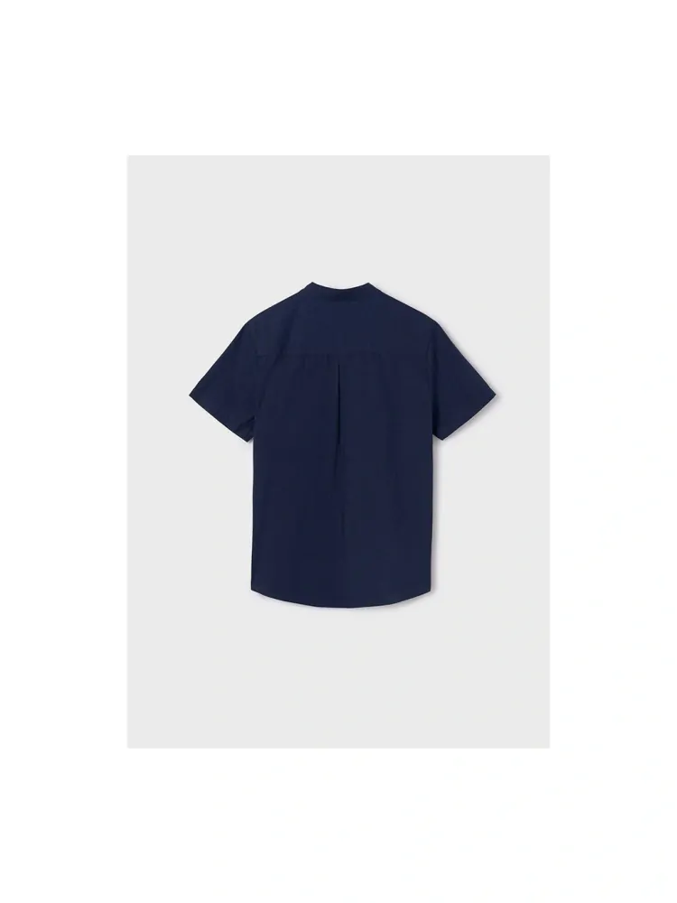 Chlapecká košile bez límečku s krátkým rukávem Mayoral 6118-79 tmavě modrá velikost 140