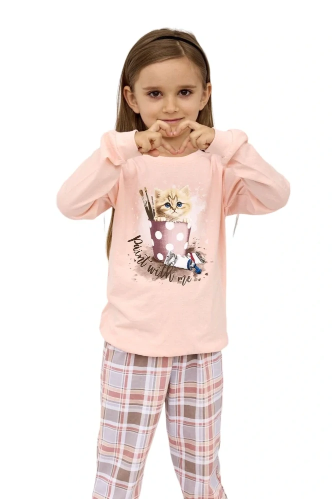 Dívčí pyžamo Cornette Kids Paint 594/178 velikost 122/128