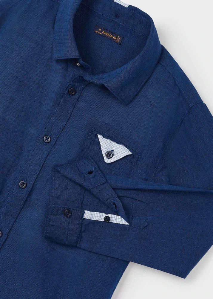 Chlapecká košile dlouhý rukáv Mayoral 3116-68 tmavě modrá velikost 98