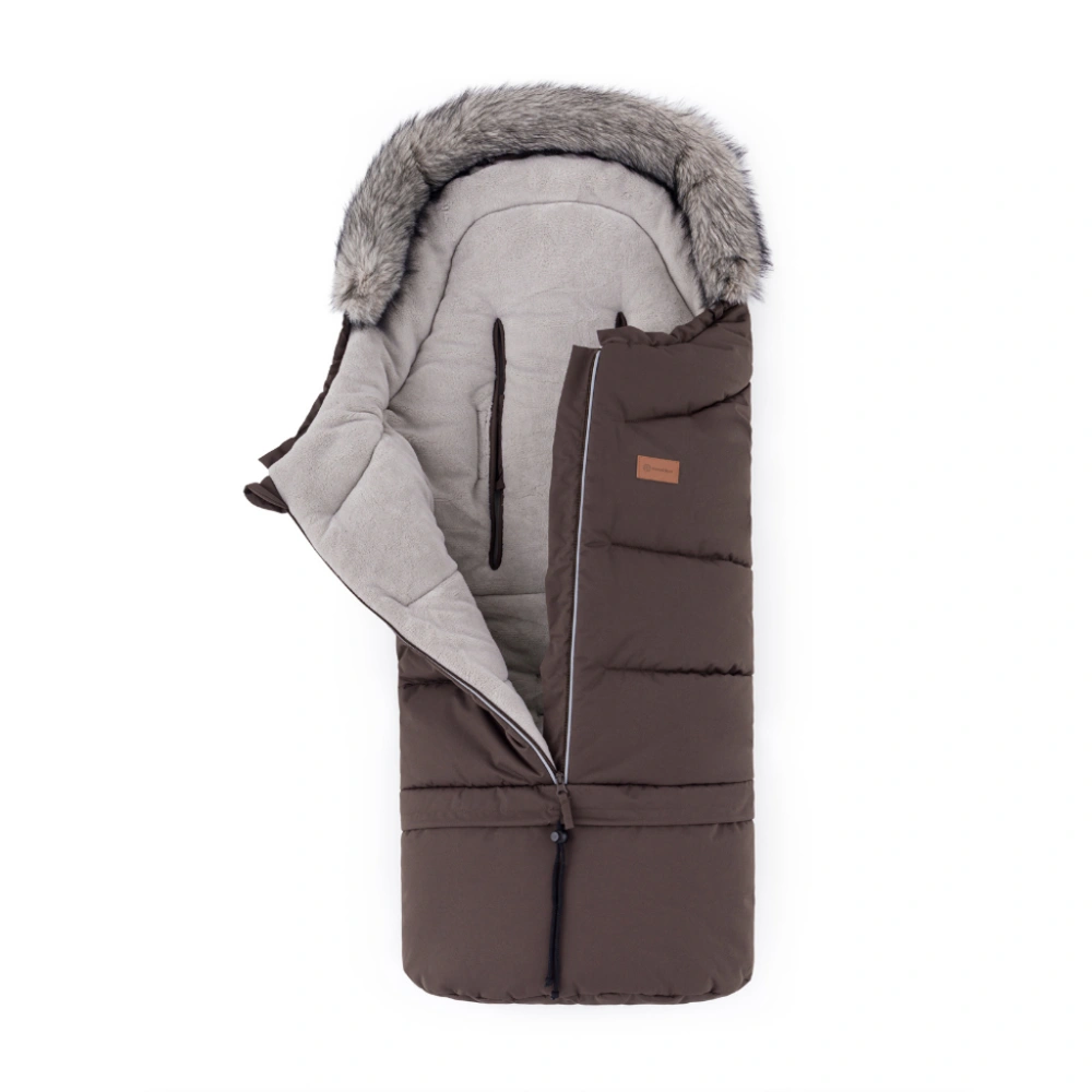 PETITE&MARS Set zimní fusak Arctic 4v1 + rukavice na kočárek Furry Rich Brown