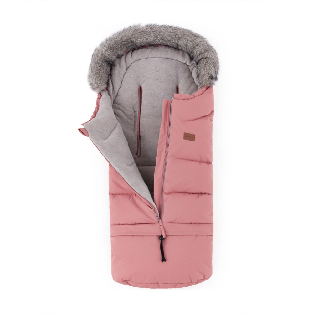 PETITE&MARS Set zimní fusak Arctic 4v1 + rukavice na kočárek Furry Old Rose
