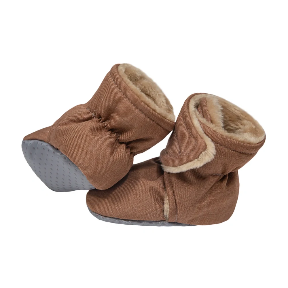 ESITO Capáčky barefoot Softshell Lamb Brown velikost 2 - délka stélky 12cm
