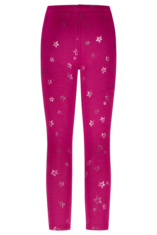 Dívčí zateplené legíny Salt and Pepper fuchsiové s hvězdičkami