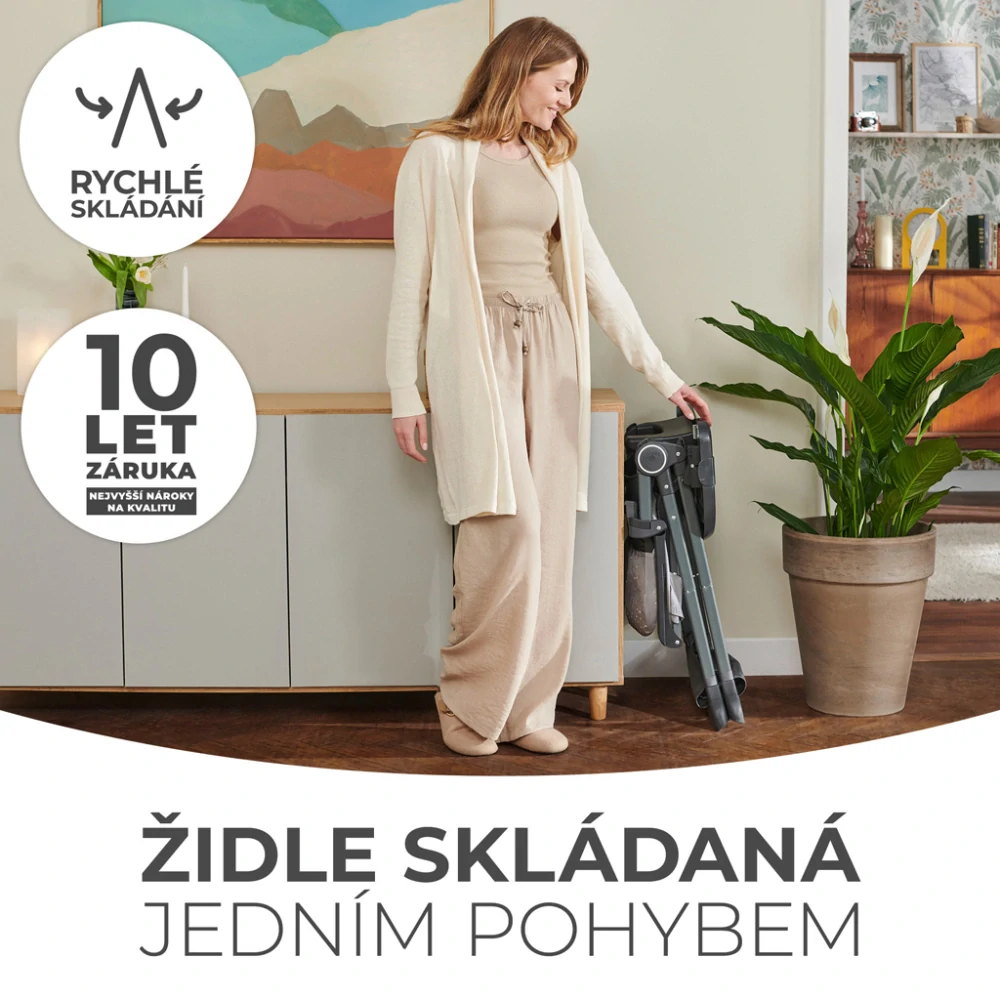 KINDERKRAFT Židlička jídelní Foldee Pink