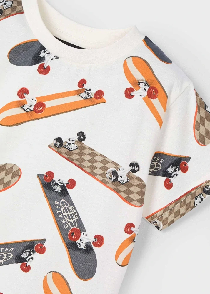 Chlapecké triko krátký rukáv Mayoral 3038-55 Skater orange velikost 122