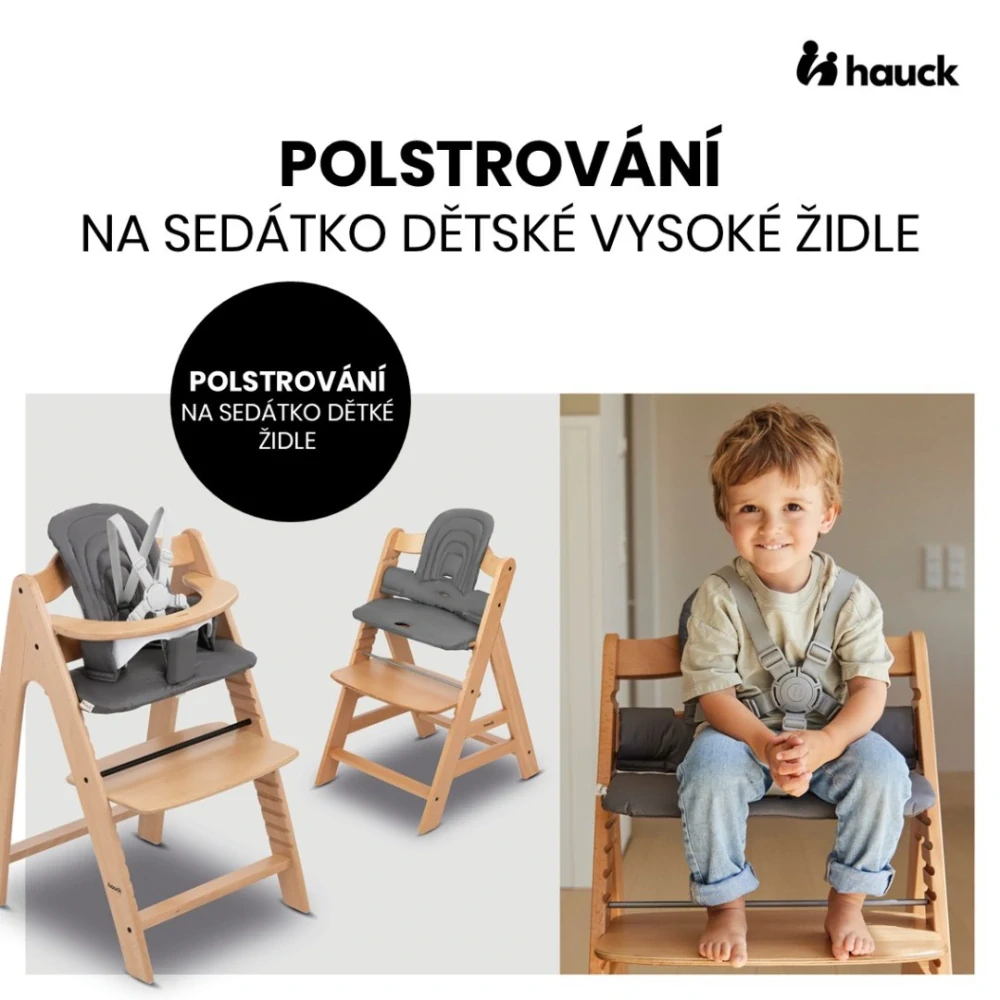 Hauck Polstrování na sedátko a dřevěné židličky Alpha+,Beta+,Arketa Dark Grey